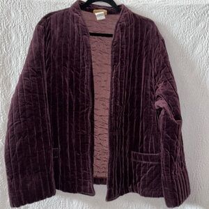 Vintage Sun’N Sand Velvet Quilted Open Front Blazer Jacket